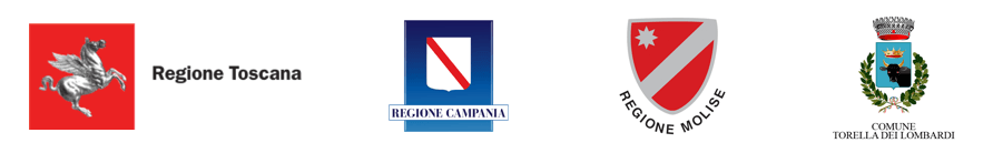 Logo Regione Toscana, Logo Regione Campania, Logo Regione Molise, Logo Comune Torella dei Lombardi